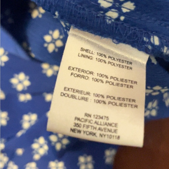 Tahari ASL Flutter Sleeve Blue Print Jumpsuit - Picture 9 of 10